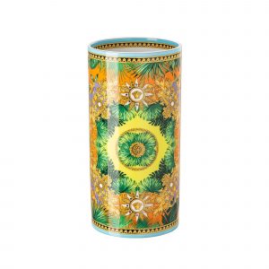VERSACE Jungle Animalier Vaso 24 cm porcellana rosenthal cilindro verde