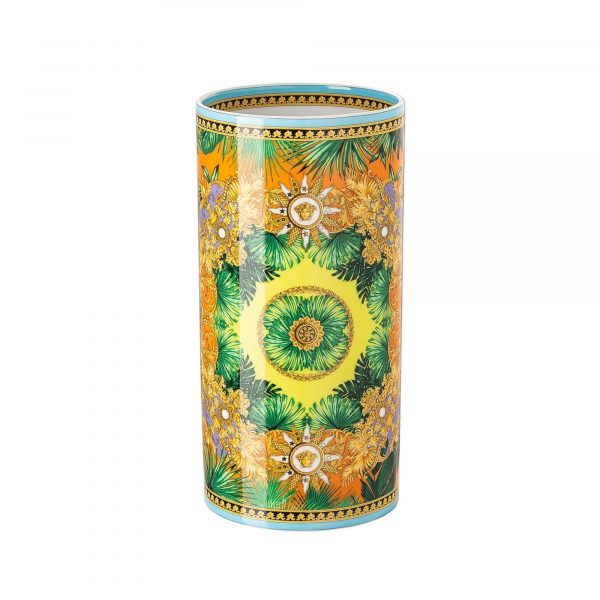 VERSACE Jungle Animalier Vaso 24 cm porcellana rosenthal cilindro verde