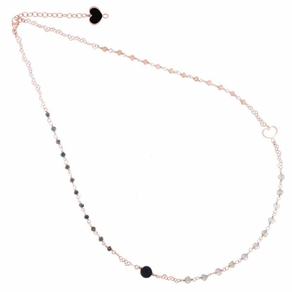 Maman et Sophie Collana Corta Rosario Anni Venti Pirite Labradorite agata spinel
