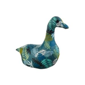 L'Oca Nera Oca fermaporta in tessuto papera blu verde