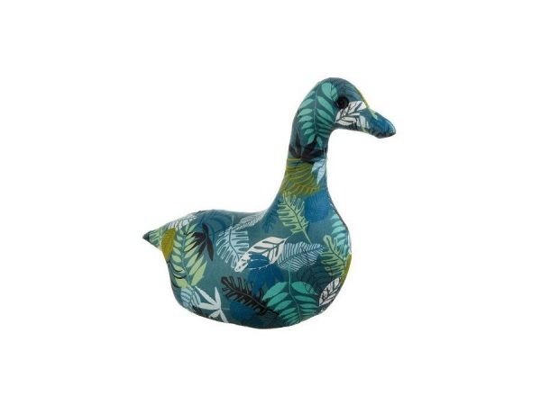 L'Oca Nera Oca fermaporta in tessuto papera blu verde
