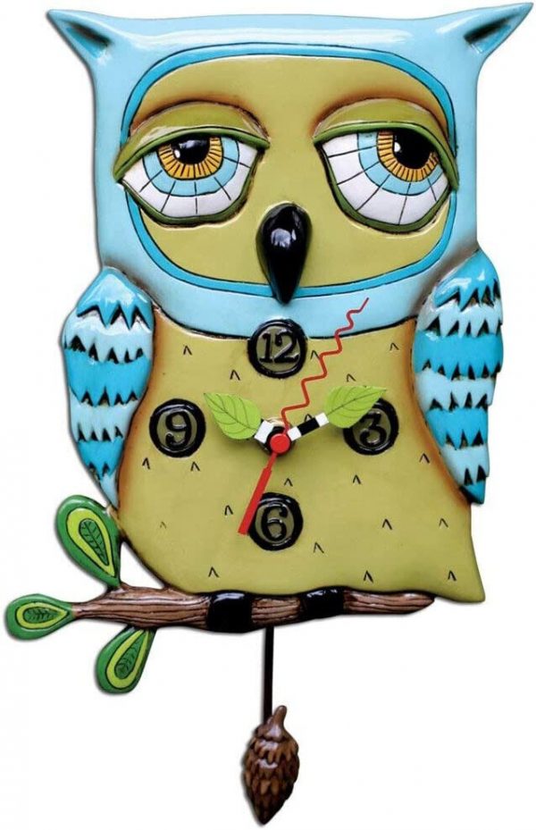 Allen Designs P1062 Orologio Gufo Azzurro Resina, Design di Michelle Allen, 30.5