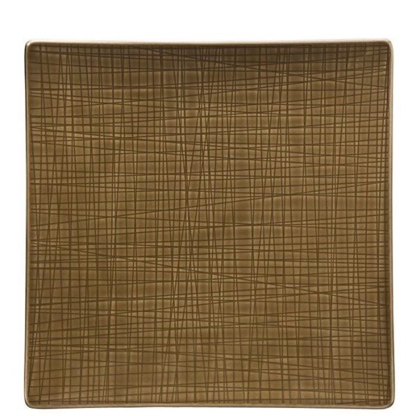 Rosenthal Mesh Servizio piatti 18 pezzi quadrato marrone Walnut porcellana - immagine 3
