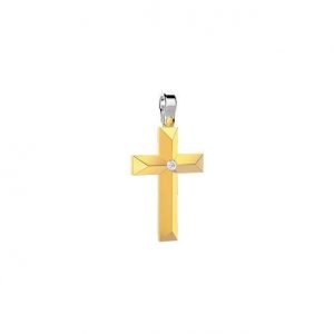 Zancan Croce in oro giallo 18kt con diamante EPE105GB