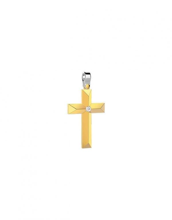 Zancan Croce in oro giallo 18kt con diamante EPE105GB