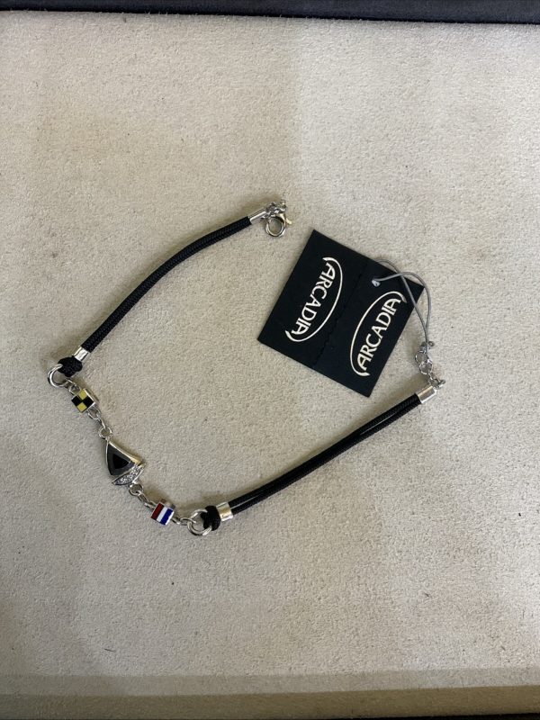 Arcadia Bracciale in argento laccio BRS12 Dado Barca Nodi Zirconi - immagine 2