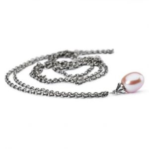 TROLLBEADS Collana d'Argento con Perla Rosa 100 cm TAGFA-00053