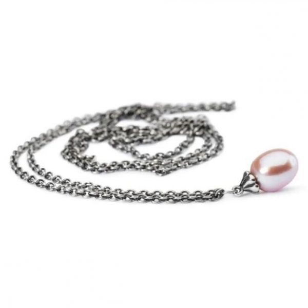 TROLLBEADS Collana d'Argento con Perla Rosa 100 cm TAGFA-00053
