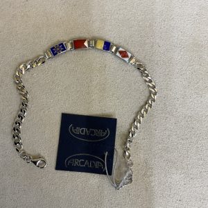 Arcadia Bracciale in argento Bandiere Smalto BR189 argento Bandiera Uomo
