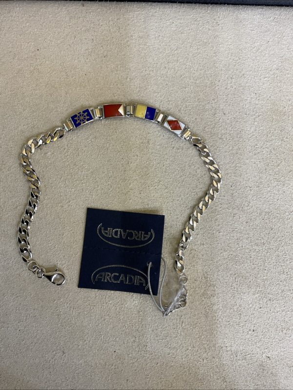 Arcadia Bracciale in argento Bandiere Smalto BR189 argento Bandiera Uomo