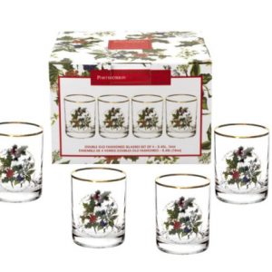 Portmeirion Holly and the Ivy Set 4 bicchieri tumbler in vetro natale