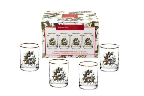 Portmeirion Holly and the Ivy Set 4 bicchieri tumbler in vetro natale