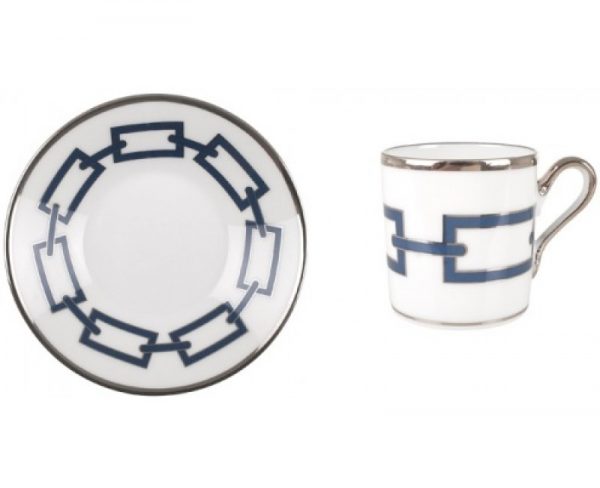 Ginori 1735 Catene blu set 5 pezzi porcellana piatti caffè - immagine 3