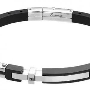 Zancan Bracciale Hiteck da uomo UHB093 IN SILICONE, PVD NERO E ARGENTO