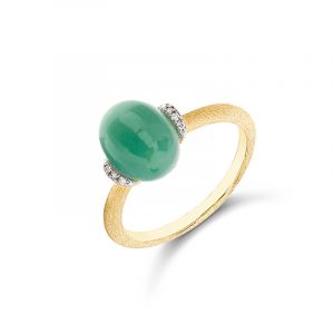 Nanis Anello "AMAZZONIA" in oro, diamanti e avventurina verde AS4-603