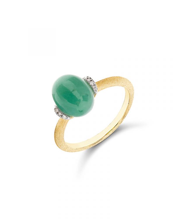 Nanis Anello "AMAZZONIA" in oro, diamanti e avventurina verde AS4-603