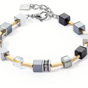Coeur de Lion Bracciale GeoCUBE® Iconic Pure black white swarovski 2700301333