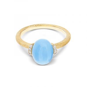 Nanis Anello "AZURE" in oro, diamanti e acquamarina milk AS5-575