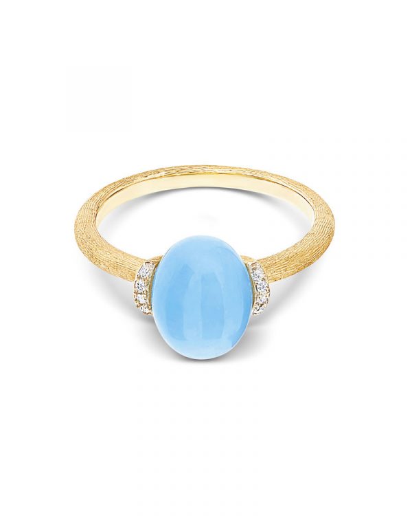 Nanis Anello "AZURE" in oro, diamanti e acquamarina milk AS5-575