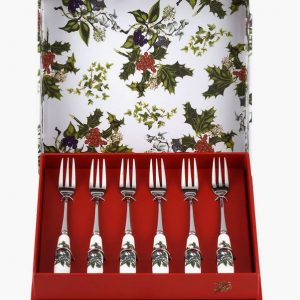 Portmeirion Holly and the Ivy Set 6 forchettine manico in porcellana natale