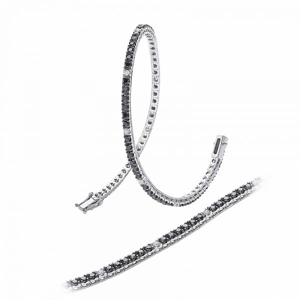 Giorgio Visconti Bracciale tennis diamanti bianchi e neri naturali BR37669D