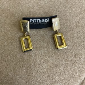 PITTI e SISI Orecchini in argento Dorato lucido E Satinato Rettangolo OR9483G