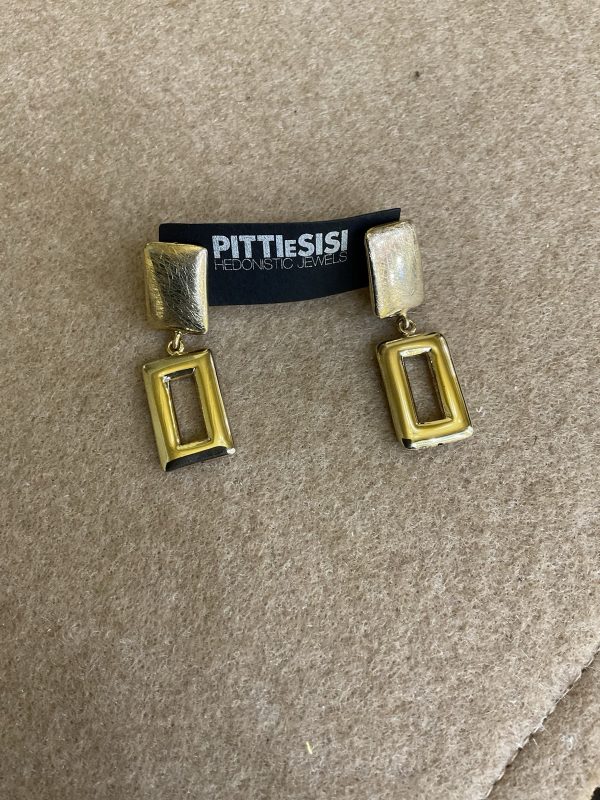 PITTI e SISI Orecchini in argento Dorato lucido E Satinato Rettangolo OR9483G