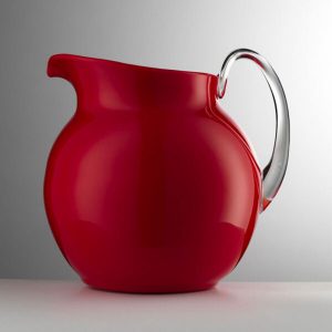 Mario Luca Giusti Palla Caraffa brocca con manico tonda 3000ml Smalto Rosso