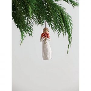 Willow tree Surrounded by love statuina ornament fiori rossi