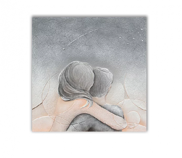 Cartapietra quadro cielo d'agosto 60*60cm fatto a mano formella