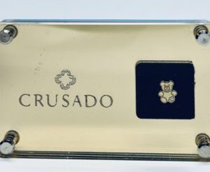 Crusado Ciondolo Blister Orso orsetto Oro Giallo 18kt E Diamante con astuccio