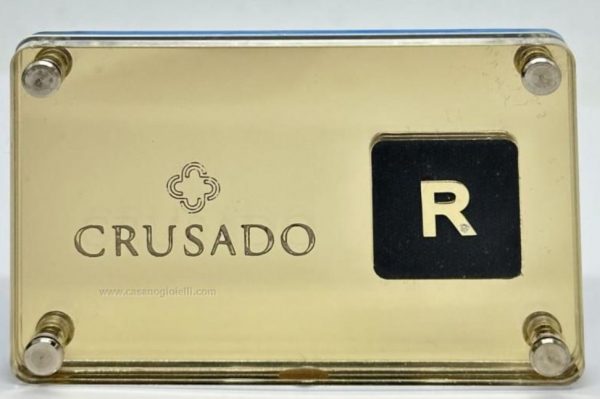 Crusado Ciondolo Blister Lettera R Oro Giallo 18kt E Diamante con astuccio