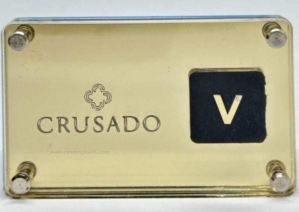 Crusado Ciondolo Blister Lettera V Oro Giallo 18kt E Diamante con astuccio