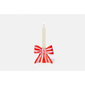 DOIY PORTA CANDELA BOW LARGE fiocco ceramica
