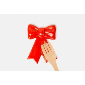 DOIY POGGIA MESTOLO BOW fiocco rosso ceramica