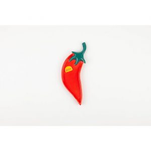 DOIY Poggia Cucchiaio mestolo a Forma di Peperoncino rosso ceramica