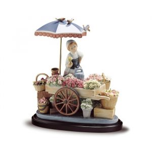 Lladrò Scultura Donna Fioraia statua venditrice fiori 01001454