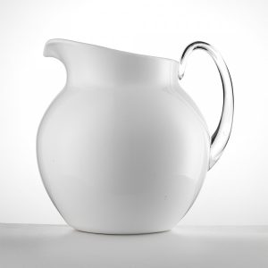 Mario Luca Giusti Palla Caraffa brocca con manico tonda 3000ml Smalto Bianco