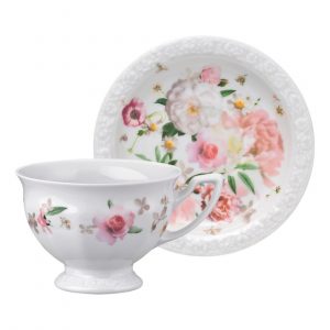 Rosenthal Maria Pink Rose Set 6 tazzine caffè con piattino porcellana