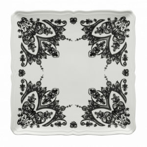 Ginori 1735 BABELE Piatto piano quadrato cm 30 nero