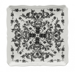 Ginori 1735 BABELE Piatto piano quadrato cm 21 nero