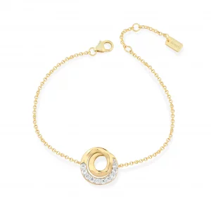 Sogni Bracciale ciondolo con zirconi cerchio spirale argento placcatura oro