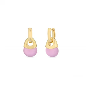 Sogni Orecchini pendenti con quarzo rosa in argento dorato OR122GRS