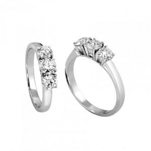 Giorgio Visconti Anello TRILOGY con diamante naturale oro bianco 18kt AB0674C