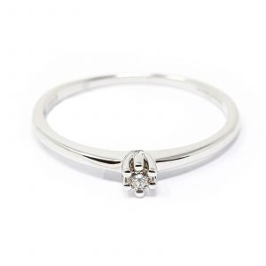 Giorgio Visconti Anello solitario con diamante naturale oro bianco 18kt AB15556A