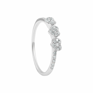 Giorgio Visconti Anello trilogy cuori con mezza veretta diamanti naturali oro bianco 18kt ABX16277