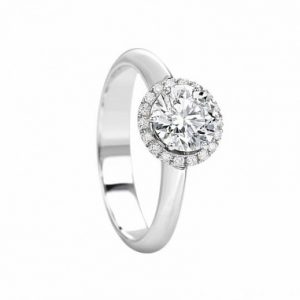 Giorgio Visconti Anello solitario con diamante naturale con contorno girevole oro bianco 18kt AB15610C