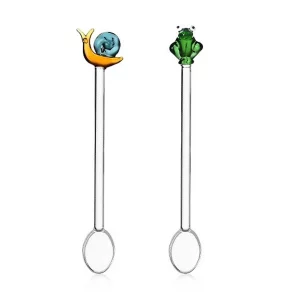 Ichendorf Animal Farm Set 2 cucchiaini Lumaca e Rana in vetro