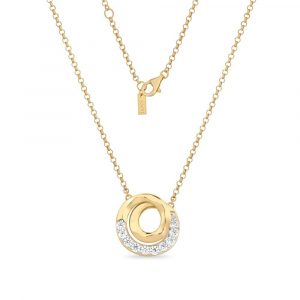 Sogni Collana ciondolo con zirconi cerchio spirale argento placcatura oro