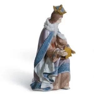 Lladrò Figura statua Melchiorre Re Magi in porcellana presepe natale 01001423